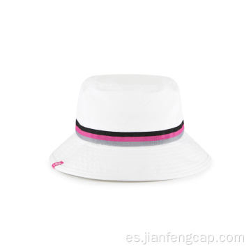 gorra de pescador blanca tejida de sarga de algodón con corte de sol